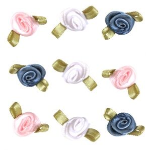 20ct Ribbon Crafts and Garment Accessories - White, Pink and Blue